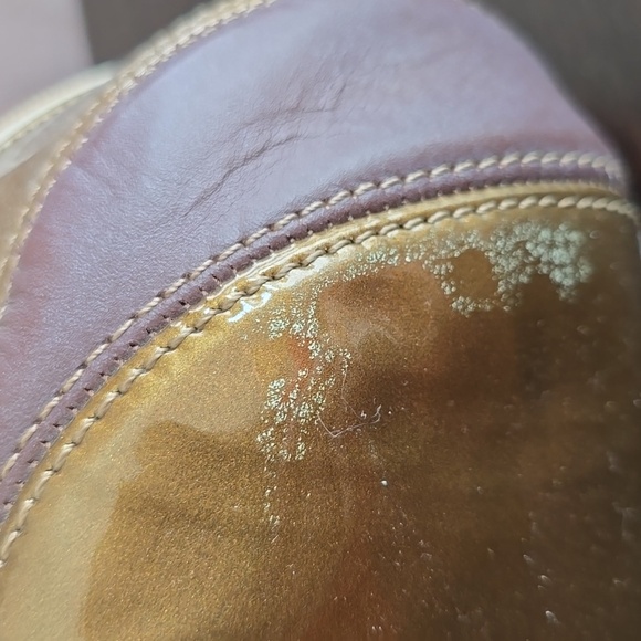 NWT Vintage Alaluna 1990s Brown & Tan Leather Football Retro Rare Y2K Mini Bag - Picture 6 of 9